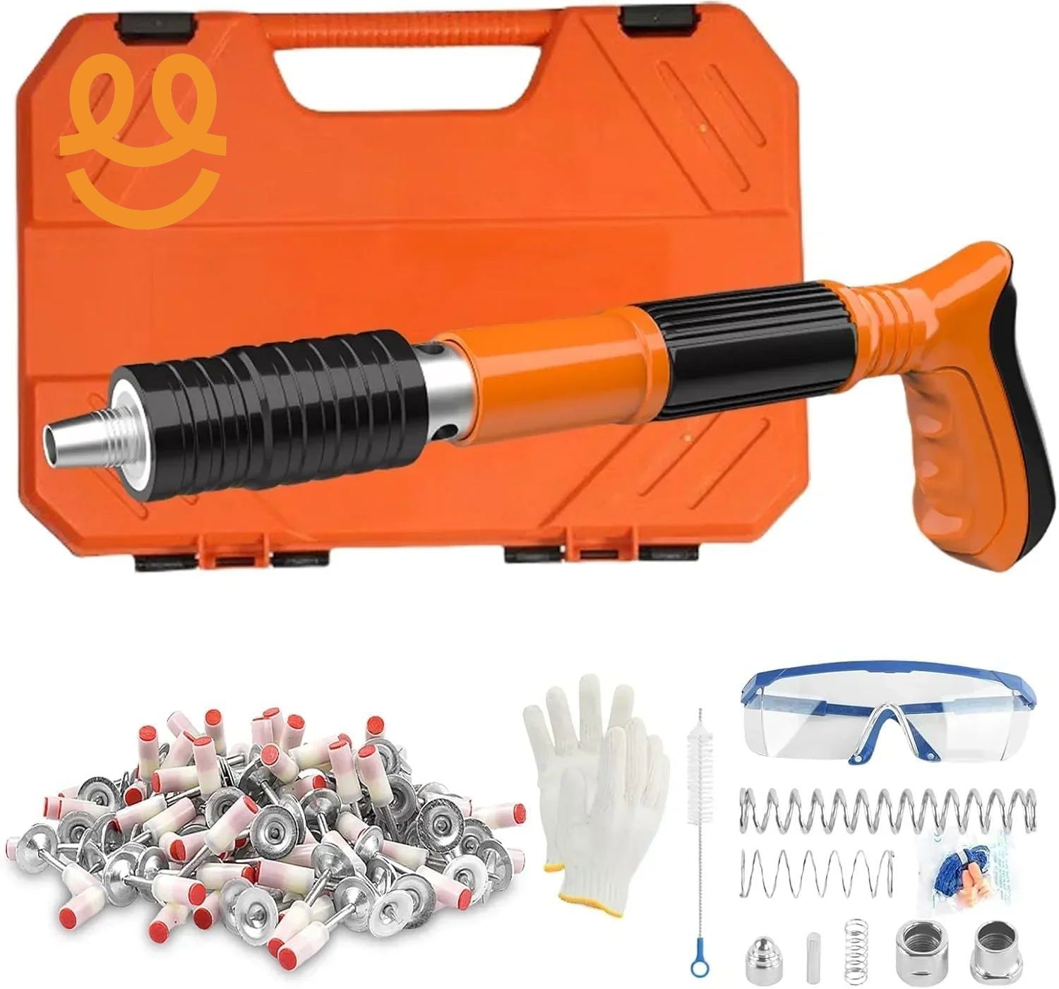 Heavy-Duty Concrete Nail Gun Kit with 10 Free Nails